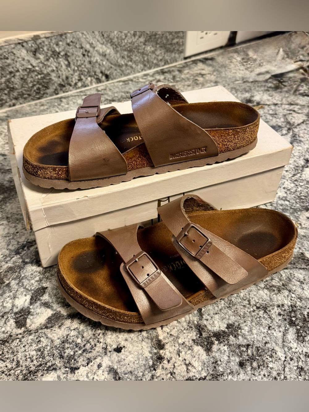 Birkenstock Sydney Brown Two Strap Sandals Women’s 6.5-7 EU 37